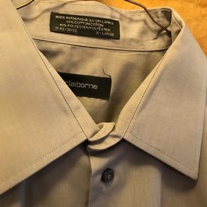 Claiborne Gray Collared Long Sleeve XL